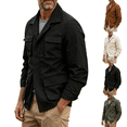 thumbnail image 1 of Hulanddfd Men Jacket Long Sleeve Button Down Collared Flap Pocket Loose Fit Casual Outwear Lightweight Comfortable Everyday Wear, 1 of 8