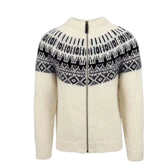 Hulanddfd Men Sweater Mock Neck Long Sleeve Zip-Up Pullover Regular Fit ...