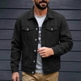 thumbnail image 1 of Hulanddfd Men's Denim Jacket Button Down Turn Down Collar Long Sleeve Casual Trucker Coat with Pockets Vintage Outerwear for Fall Winter Daily Wear Outdoor Travel Streetwear, 1 of 6
