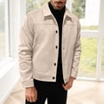 thumbnail image 1 of Hulanddfd Men's Faux Suede Jacket Turn Down Collar Button Down Casual Trucker Coat Fall Winter Outerwear, 1 of 5