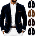 thumbnail image 1 of Hulanddfd Men's Velvet Blazer Jacket Slim Fit Sport Coat Button Front with Pockets for Business Office Wedding Party Daily Wear Outdoor Travel Streetwear, 1 of 6