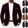 thumbnail image 1 of Hulanddfd Men's Velvet Blazer Jacket Slim Fit Sport Coat Button Front with Pockets for Business Office Wedding Party Daily Wear Outdoor Travel Streetwear, 1 of 6