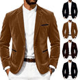 thumbnail image 1 of Hulanddfd Men's Velvet Blazer Jacket Slim Fit Sport Coat Button Front with Pockets for Business Office Wedding Party Daily Wear Outdoor Travel Streetwear, 1 of 5