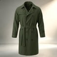 thumbnail image 1 of Hulanddfd Mens Coat Double Breasted Belted Trench Coat, Long Windbreaker with Pockets & Button Cuffs, Elegant Outerwear, 1 of 8