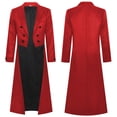 thumbnail image 1 of Hulanddfd Mens Coat Gothic Trench Coat, Long Double Breasted Stage Outerwear with Tail Hem, Vintage Wear, 1 of 8