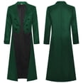 thumbnail image 1 of Hulanddfd Mens Coat Gothic Trench Coat, Long Double Breasted Stage Outerwear with Tail Hem, Vintage Wear, 1 of 8