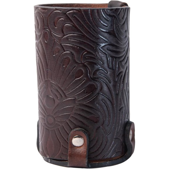 Hulara Full Grain Buff Leather Beer Holder for Small Bottle for Men Cowboy Beer Holder for Travel/Outdoor Beer Belt