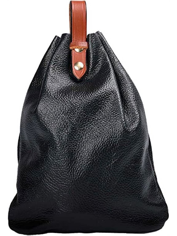 _ Genuine Leather Drawstring Pouch Multipurpose Storage/ Coin / Outdoor Bag/ Hiking & Camping Accessories Belt Renaissance Leather Pouch For Men/ Women
