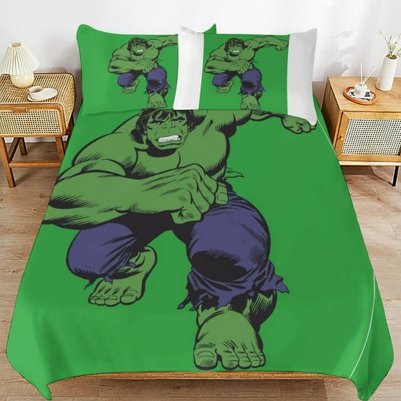 Hulk 3-Piece All Season Bedding Set, Comforter Set with Pillow Shams for Bedroom & Dorm Decor, Ideal Gifts for Women Men Teens Friends Family