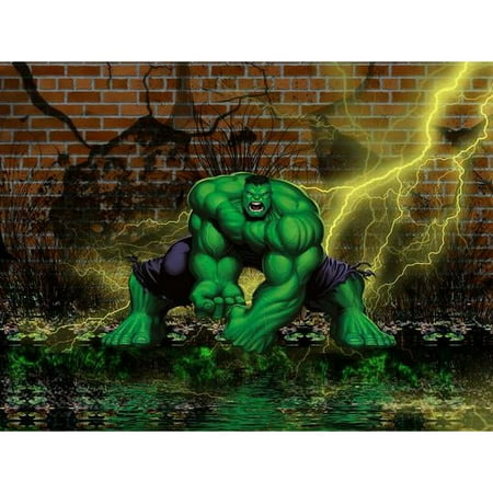 Hulk Angry Brick Wall Birthday Edible Image Cake Topper For Quarter Sheet Cake By TNCT