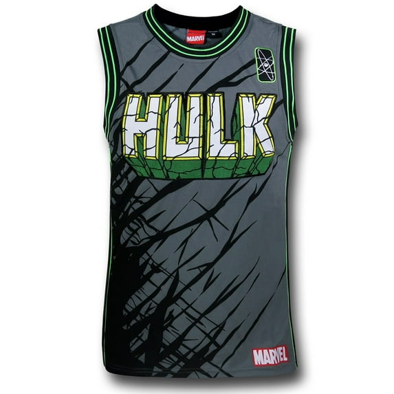 Hulk Banner Embroidered Basketball Jersey-Men's XLarge