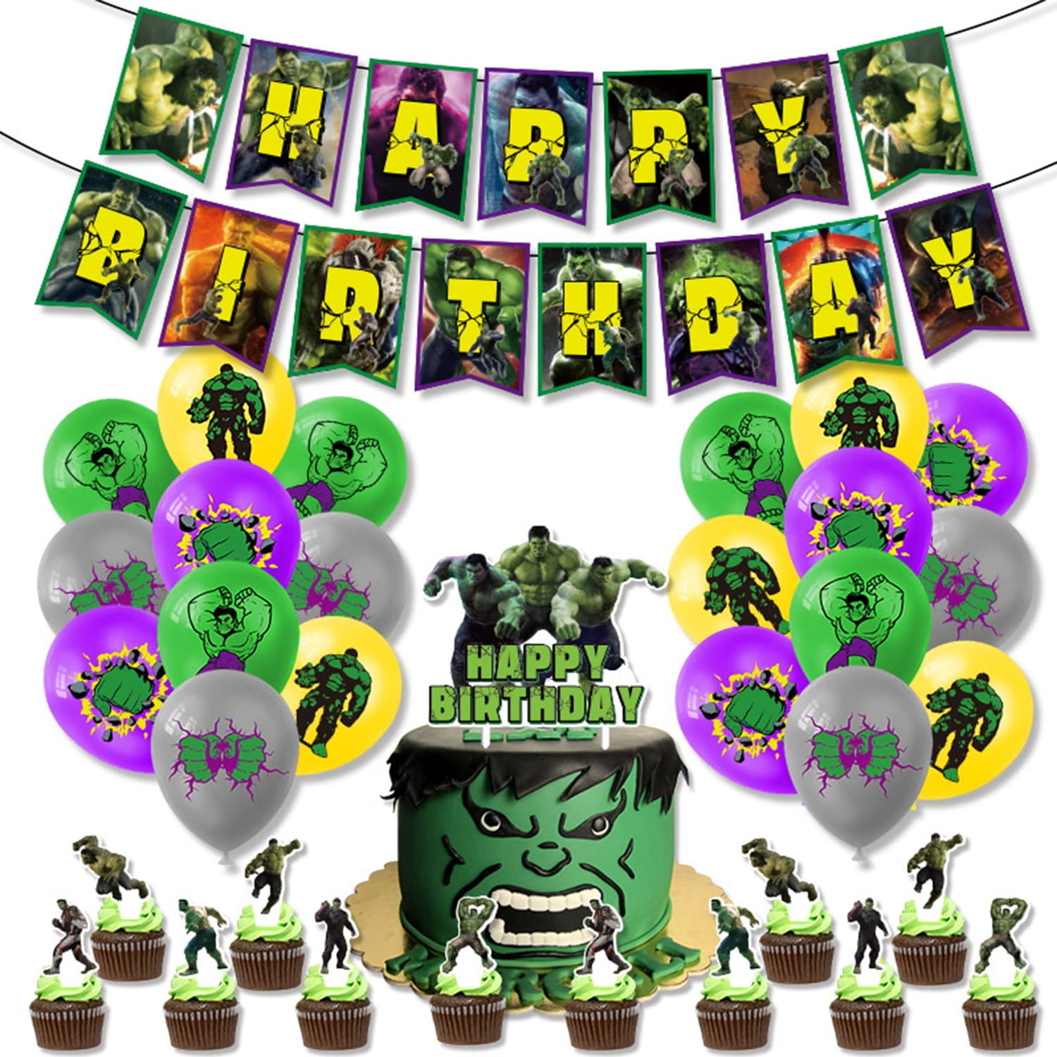 Hulk Birthday Party Supplies Movie Themed Party Decorations Including