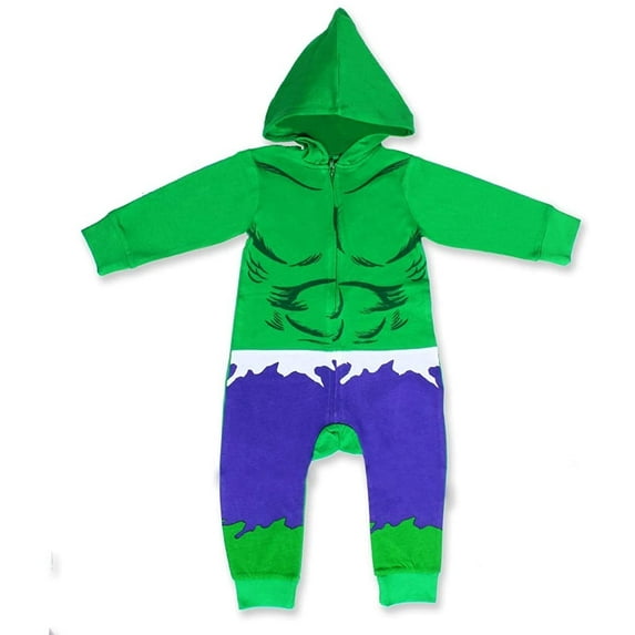 Hulk Boys Single Roleplay Coverall Romper with Hood, Toddler