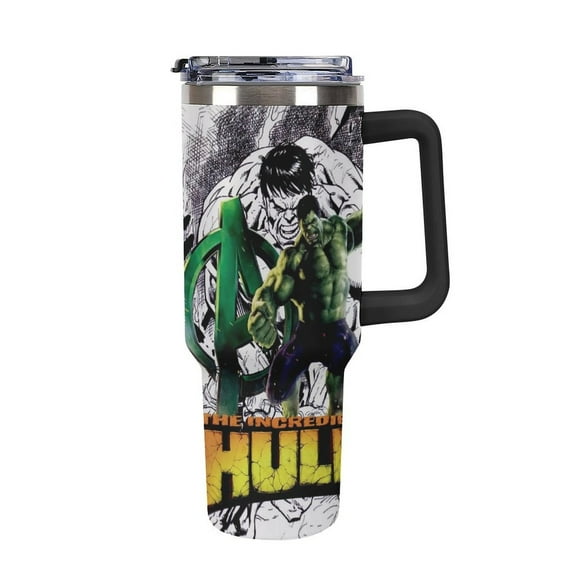 Hulk Car Cup with Handle Straw Lid Stainless Steel Double Wall Vacuum Coffee Mug Large Capacity Tumbler 40oz for Man Woman