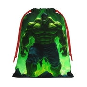 Hulk Christmas Gift Bag Reusable Drawstring Holiday Gift Bags Party Favor Bags Xmas Candy Gift Bag,Small