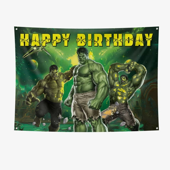 Hulk Festival Backdrop Party Banner 7x5ft Party Supplies Large Size Hulk Party Decoration
