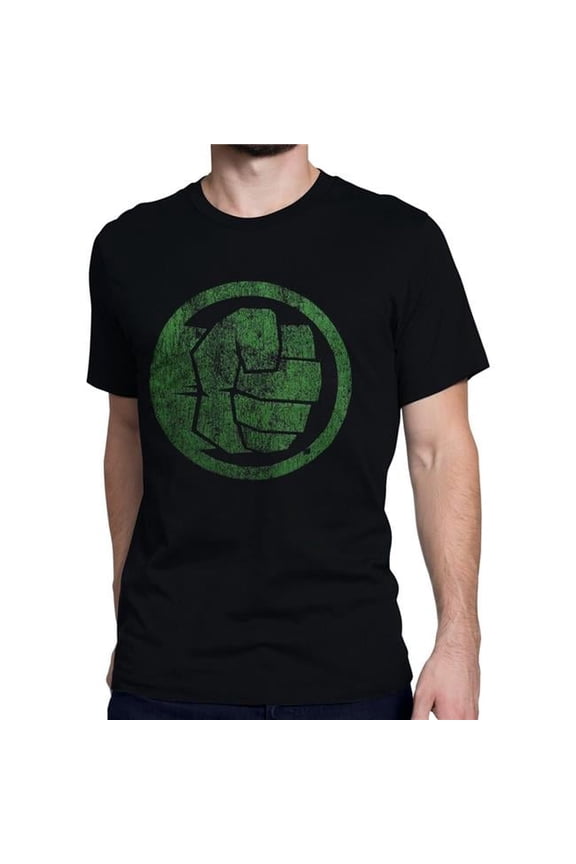 Hulk Fist Bump on Black Mens T-Shirt - Small