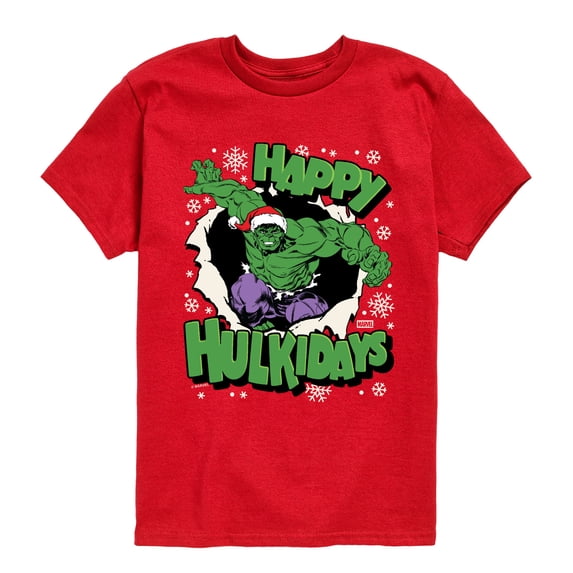 Hulk - Happy Hulkidays - Youth Boys Short Sleeve Graphic T-Shirt