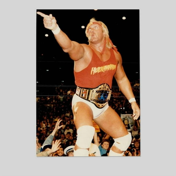 Hulk Hogan 4 championship belt in the ring 2025 Size 24''x36'' - Postora