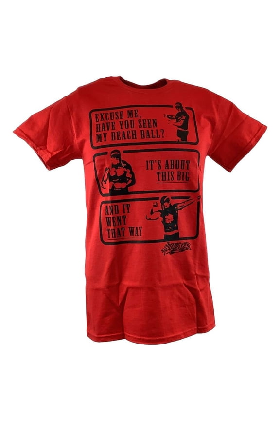 Hulk Hogan Beach Ball Mens Red T-shirt L