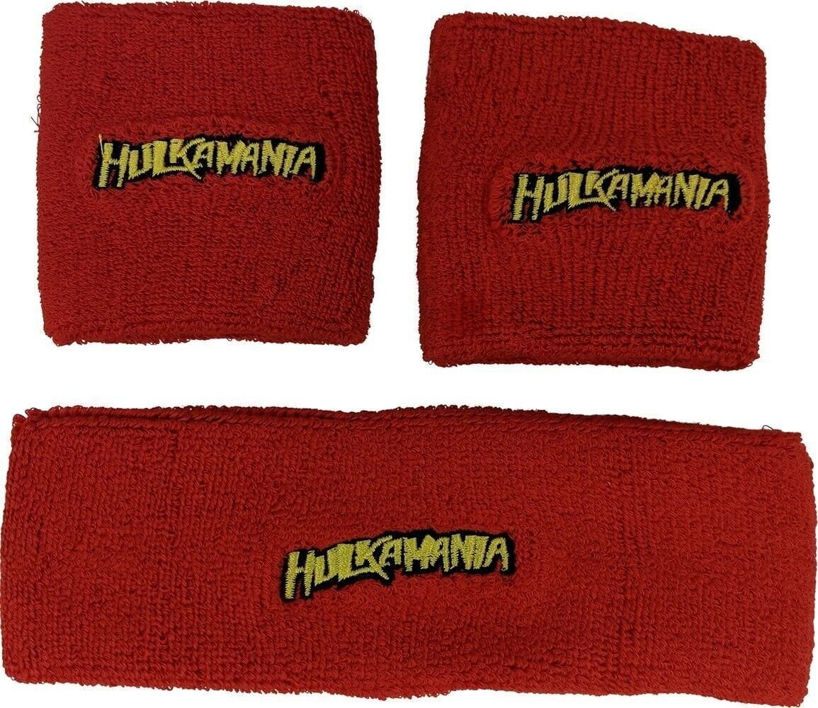 Hulk Hogan Hulkamania 3 pc Headband Wristband Set Red - Walmart.com