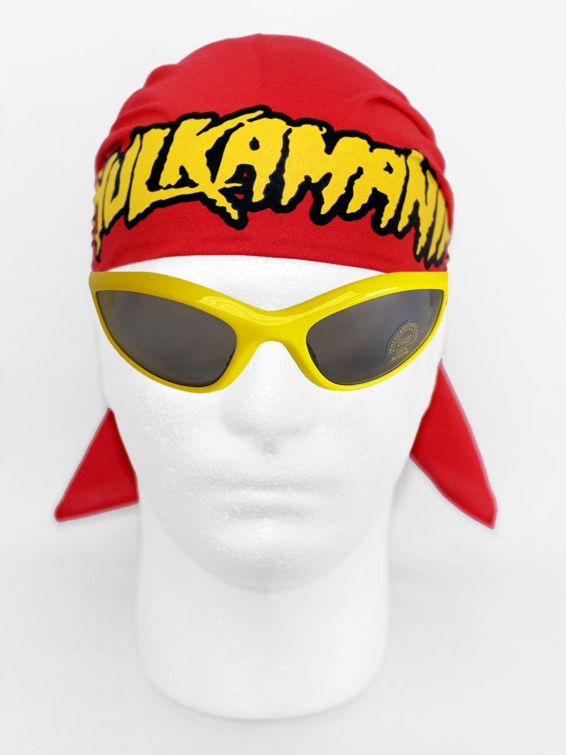 Hulk Hogan Hulkamania Bandana Sunglasses Costume -Red-Yellow - Walmart.com