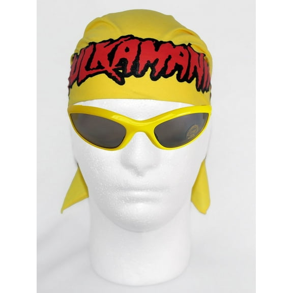 Hulk Hogan Hulkamania Bandana Sunglasses Costume -Yellow-Yellow