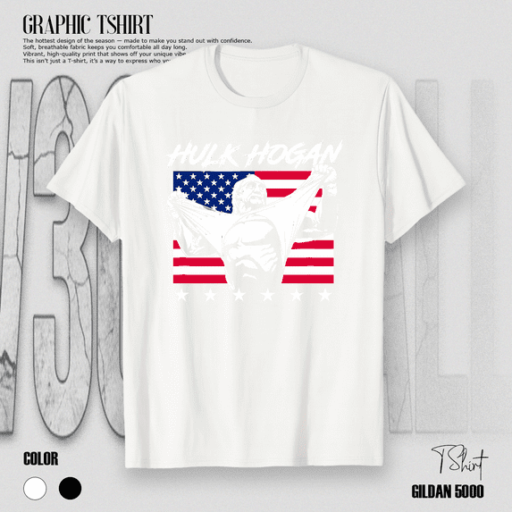 Hulk Hogan Real American Wrestling Legend Classic Tribute Graphic Unisex T-Shirt V80028, up to size 5XL