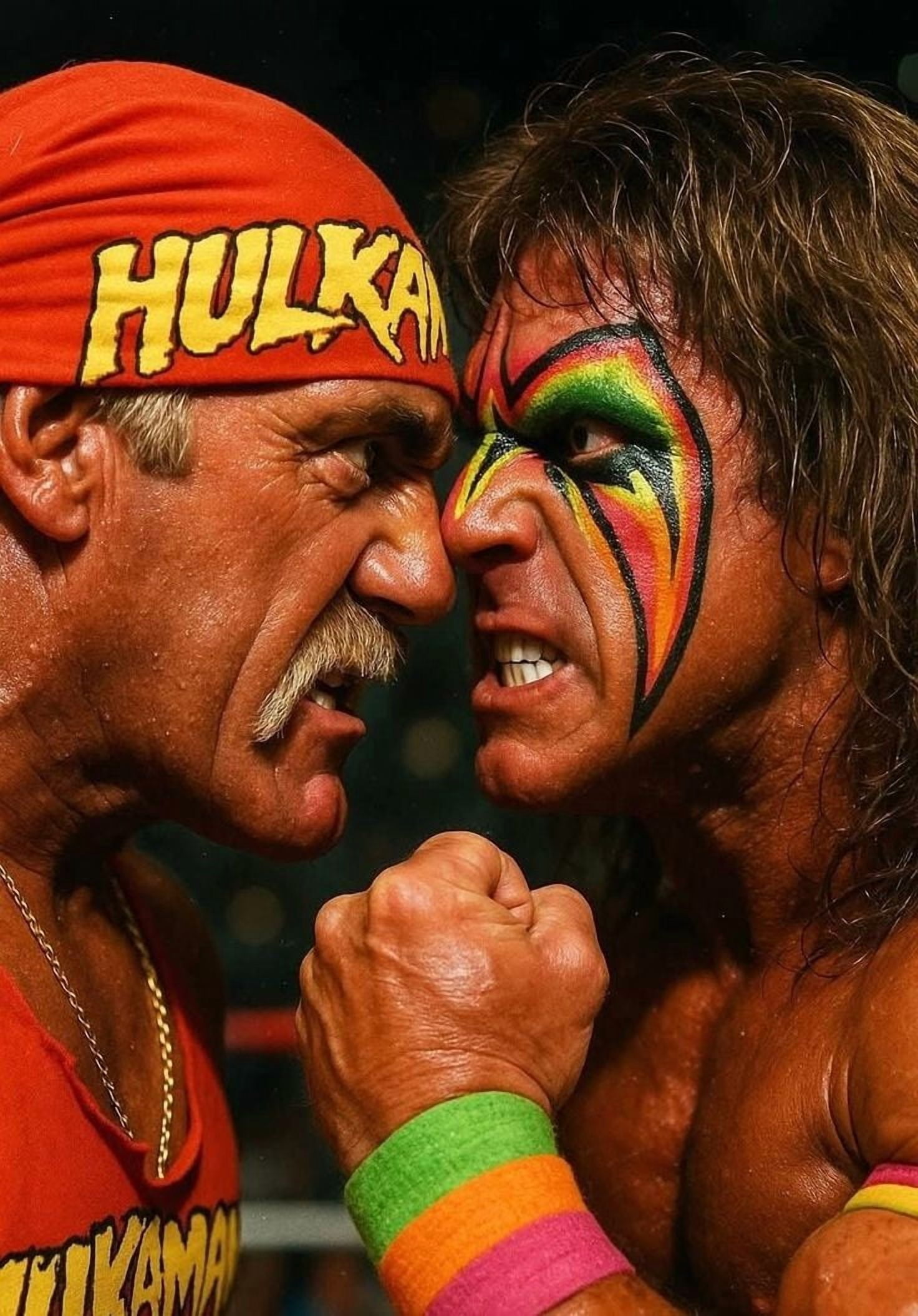 Hulk Hogan WrestleMania Portrait Poster Iconic Wrestling Star Classic ...