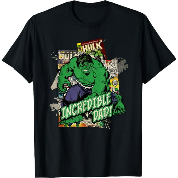 Hulk Incredible Dad Father's Day DTG Print Unisex T-Shirt,Black Color,Size L