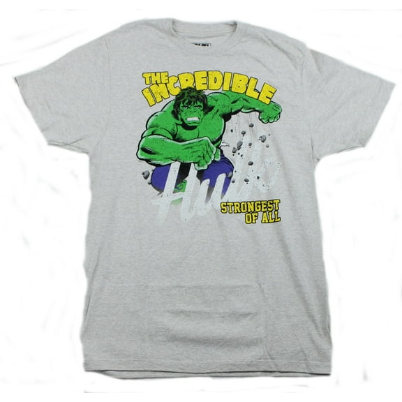 Hulk Incredible (Marvel Comics) Mens T-Shirt - Strongest of All Old School