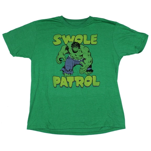 Hulk (Marvel Comics) Mens T-Shirt - Swole Patrol Old School Incredible Image