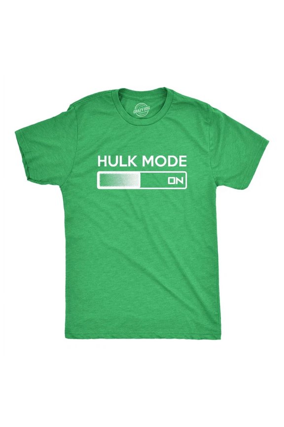 Hulk Mode On T Shirt Funny Graphic Gym Workout Top Saying Unisex S-5XL Hot Trending Shirt, Vintage Birthday Gift