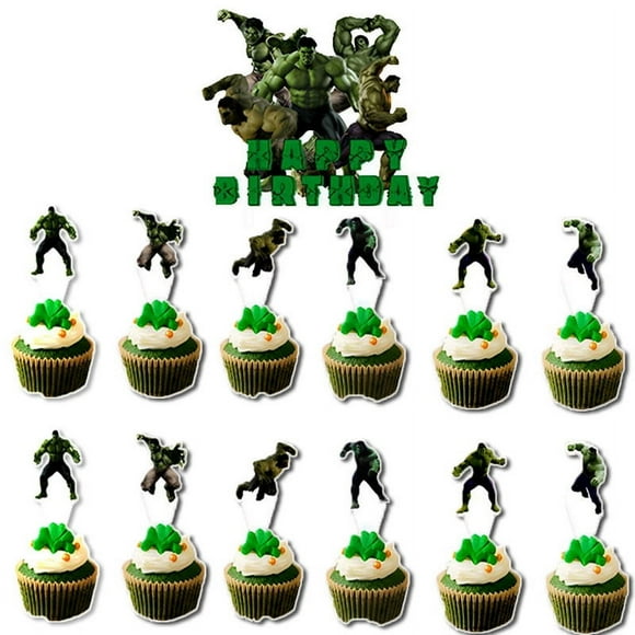 Hulk Party Decoratiom, 50 pcs Cake Decoration Party Supplies Cupcake Toppers cake decoration