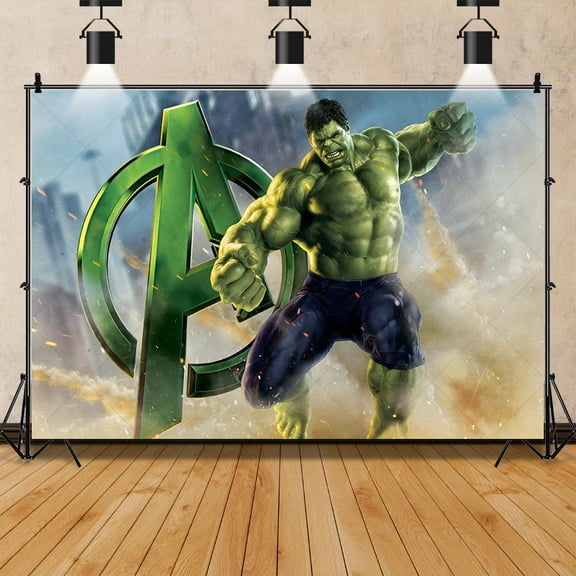 Hulk Party Supplies Green Hero Backdrop,Hulk Theme Happy Birthday Party Banner for Hulk Anime Party Decoration