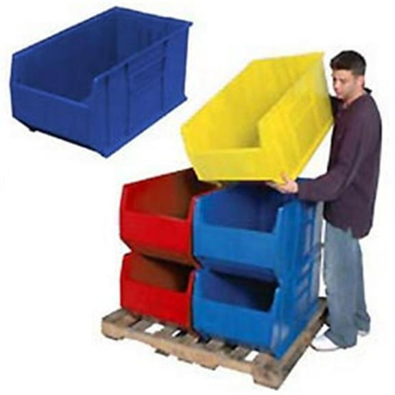 Hulk Plastic Stacking Bin - Blue - 230.88 x 350.88 x 17.5 in.