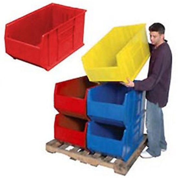 Hulk Plastic Stacking Bin - Red - 190.88 x 350.88 x 17.5 in.