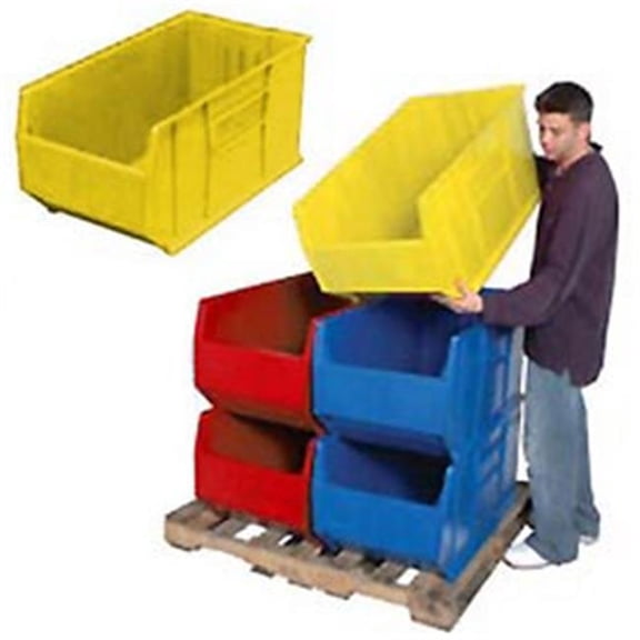 Hulk Plastic Stacking Bin - Yellow