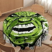 Hulk Round Tablecloth，Waterproof Stain and Wrinkle Resistant Washable Fabric Table Cloth for Restaurant Picnic Indoor and Outdoor Dining