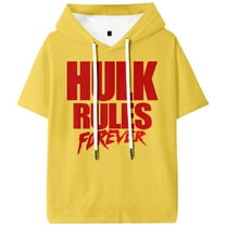 Hulk Rules Forever Hooded T-shirt Short Sleeve Sport Tee Women Men Outdoor Streetwear Tops