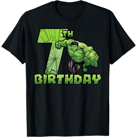 Hulk Smash 6th 7th 8th Birthday Youth DTG Print Unisex T-Shirt,Black 7 Color,Size YL
