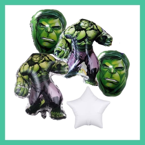 Hulk Smash Balloon Bouquet - 5 Piece Party Decoration Set