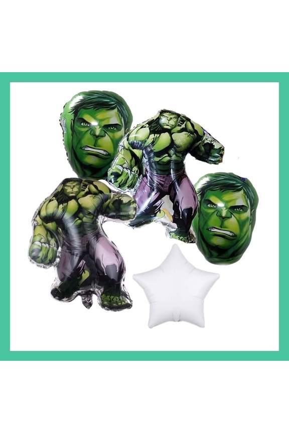 Hulk Smash Balloon Bouquet - 5 Piece Party Decoration Set