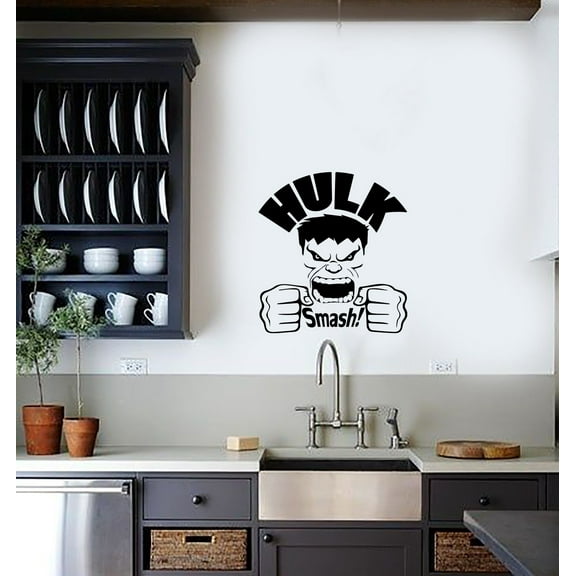 Hulk Smask Heroes Comics Incredible Hulk Avengers Wall Sticker Art Decal for Girls Boys Room Bedroom Nursery Kindergarten House Fun Home Decor Stickers Wall Art Vinyl Decoration Size (20x20 inch)