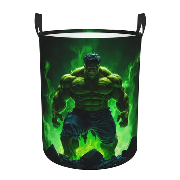 Hulk Super Hero Large Laundry Hamper, Collapsible Laundry Basket With Handles, Tall Storage Basket For Blanket, Toys, Dirty Clothes In Living Room, Bedroom, Bathroom, Nursery(M)
