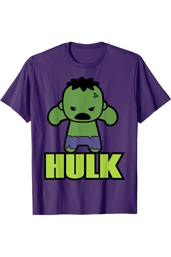 Hulk The Incredibly Cute Kawaii Pose DTG Print Unisex T-Shirt,Purple Color,Size 5XL