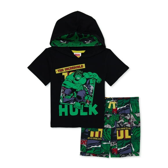 Hulk Toddler Boys Cosplay Hooded Top and Shorts Set, 2-Piece, Sizes 2T-5T