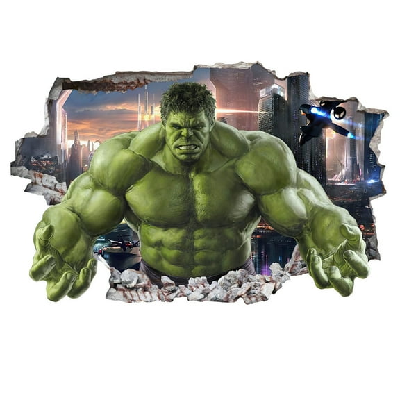 The Hulk Wall Sticker For Bedroom Living Room Nursery Party Decorations Anime Cartoon Background Self-Adhesive Wall Decor Baby Boy Girl Kids Room Wall Mural Decor Poster Gift