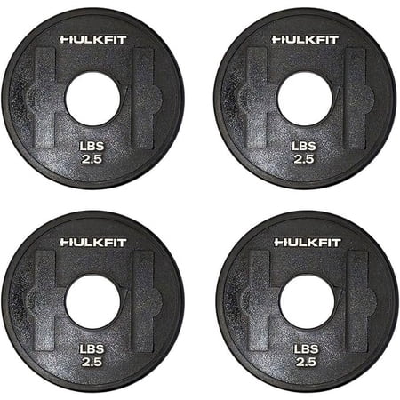 HulkFit Adjustable Rubber Coated Steel Dumbbell Weight Plates for Weightlifting and Strength Training (2.5lbs, Set of 4)