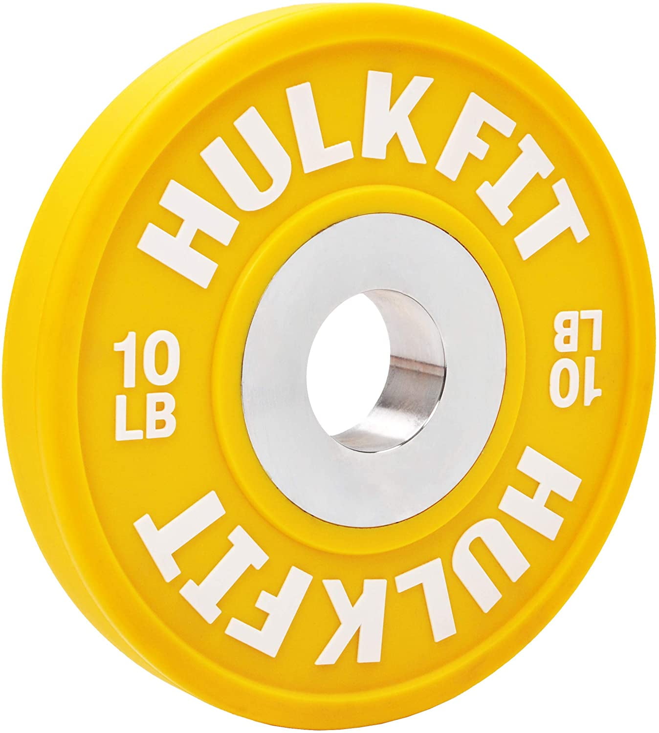 HulkFit Color Coded 2 inch Dumbbell Bumper Plate with Steel Hub, Single, 10 Pounds